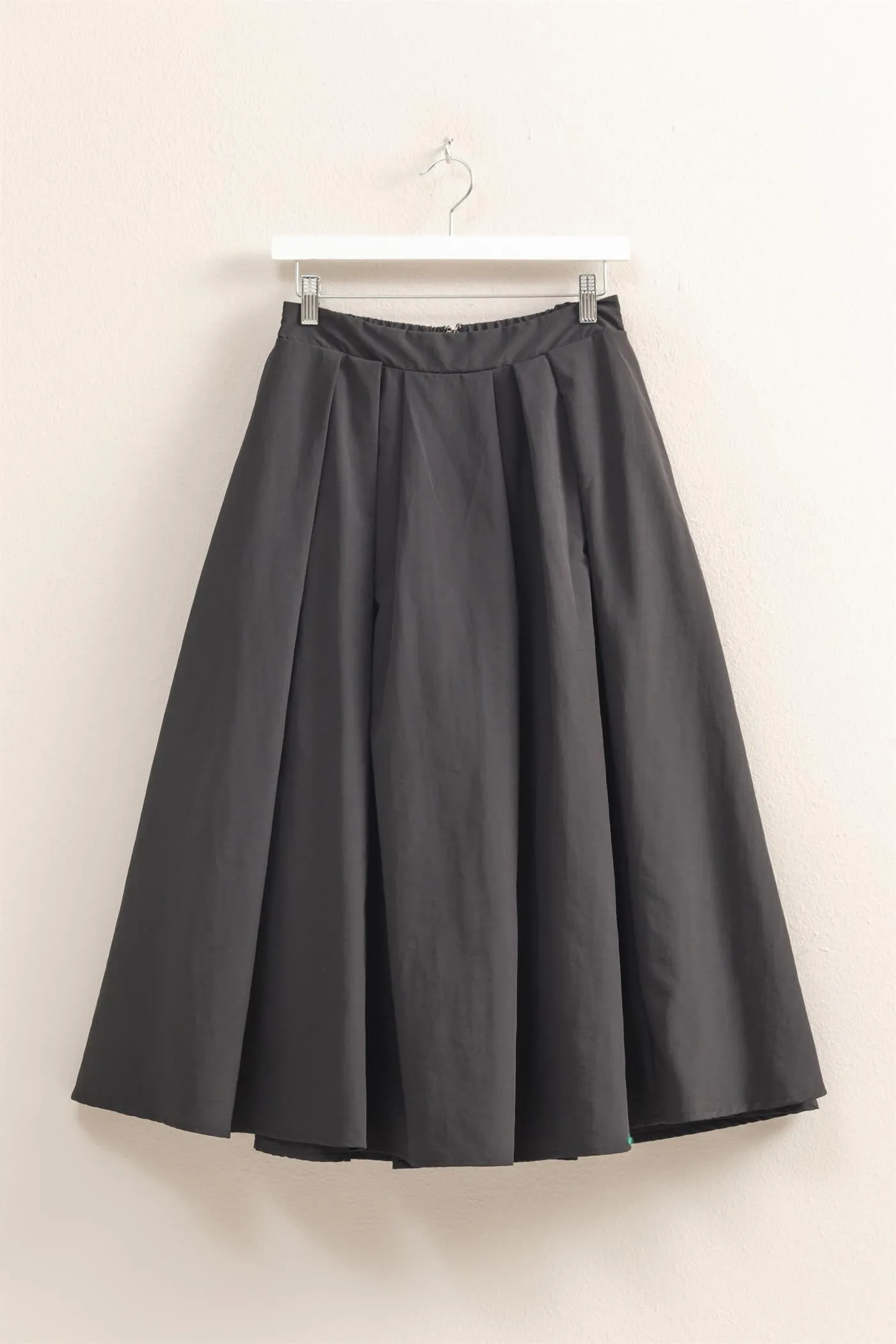 High-Waist Pleated Flowy Maxi Skirt