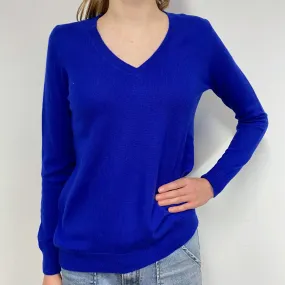 Indigo Blue Cashmere V-Neck Jumper