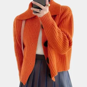 Izara | Women's Ribbed Button Cardigan - Cozy Knit Sweater for Fall & Winter