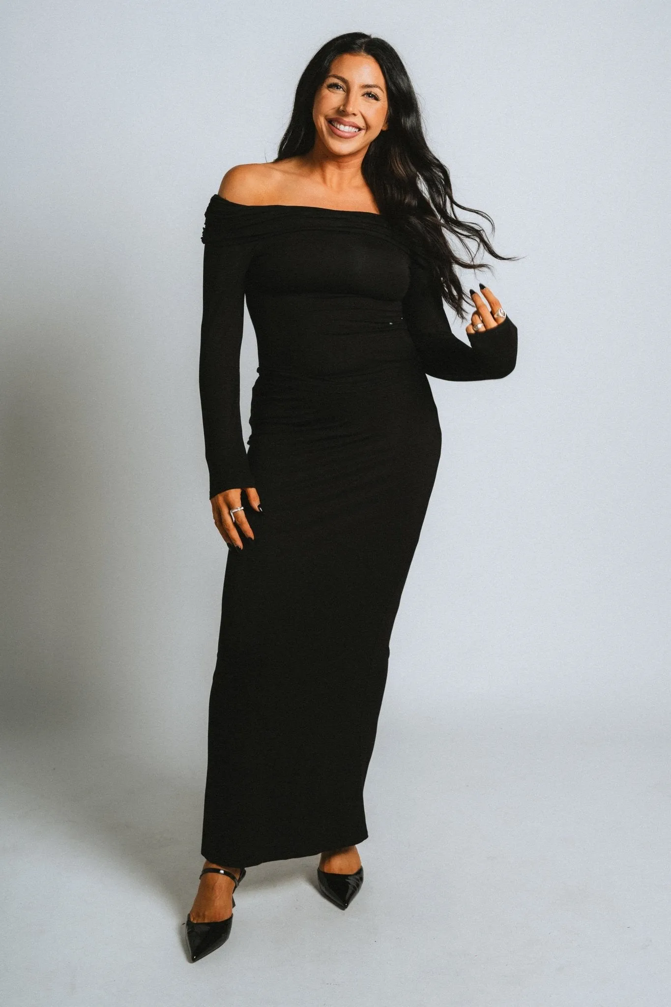 Jersey maxi skirt black