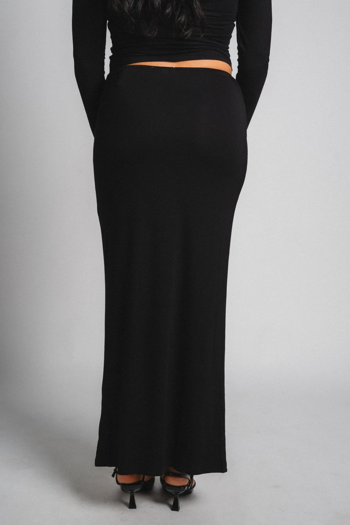 Jersey maxi skirt black
