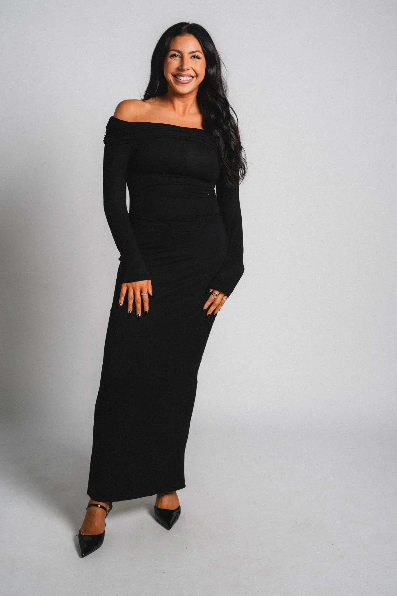Jersey maxi skirt black