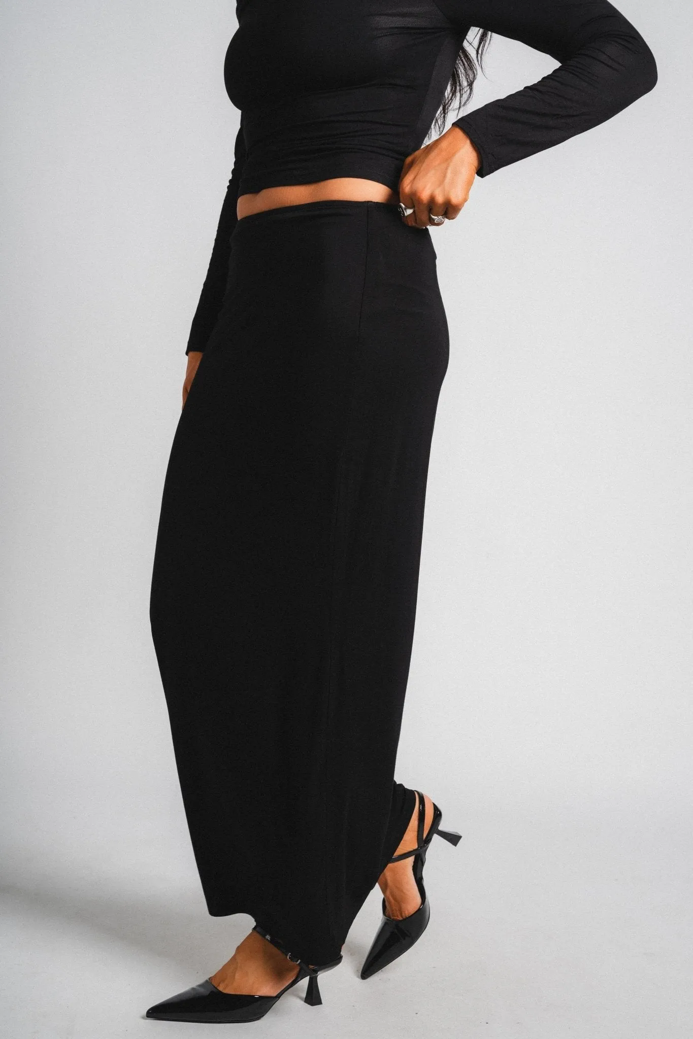Jersey maxi skirt black