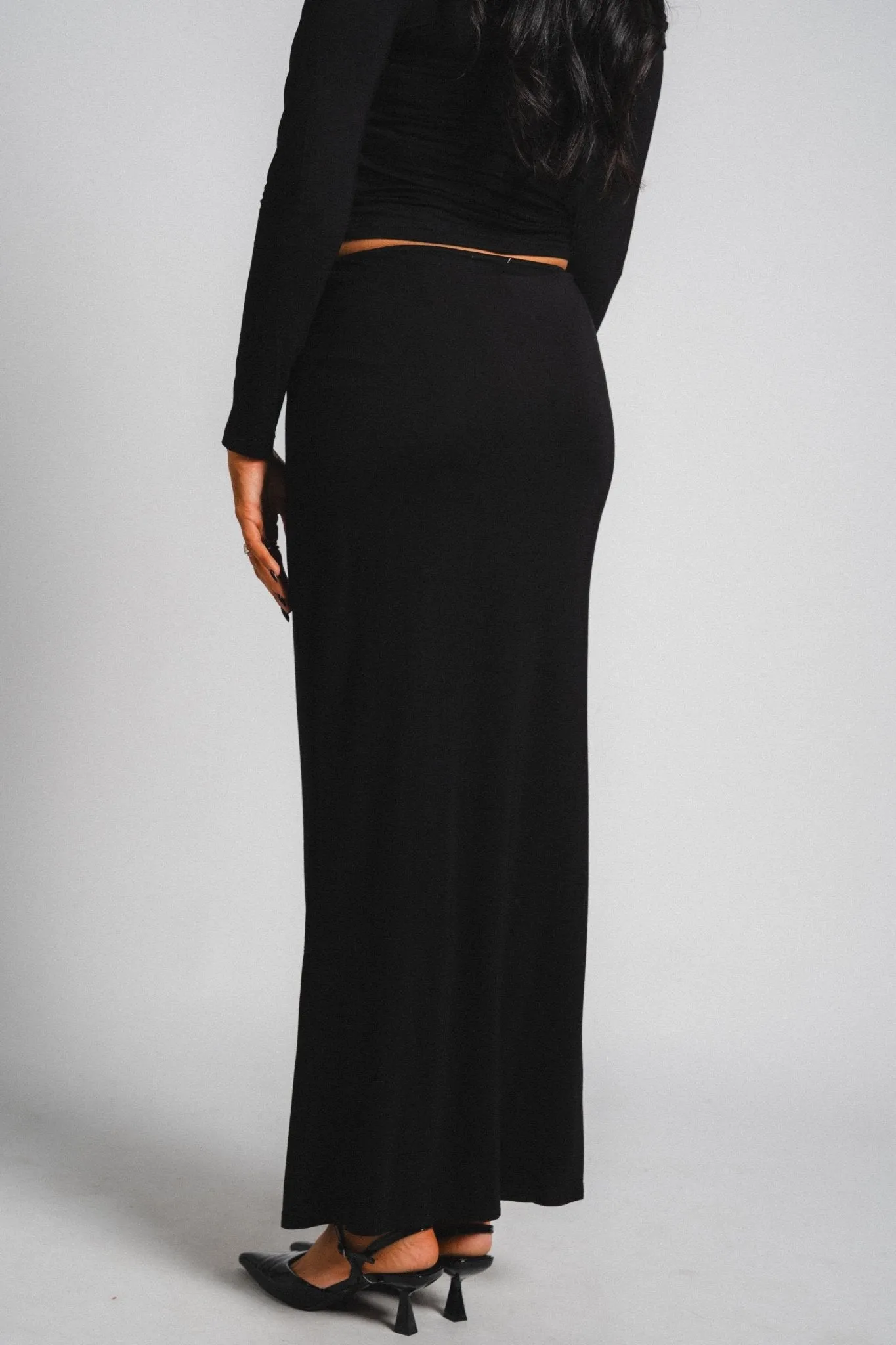 Jersey maxi skirt black