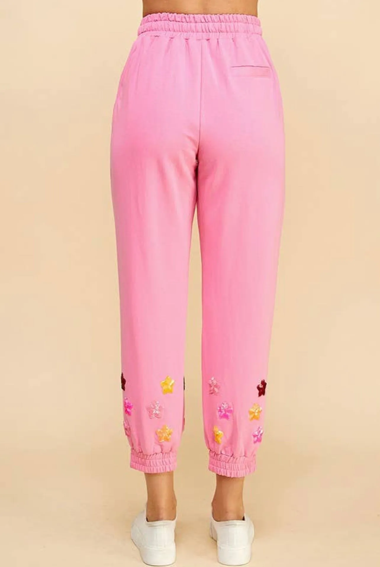 Jogger Pants With Sequined Stars