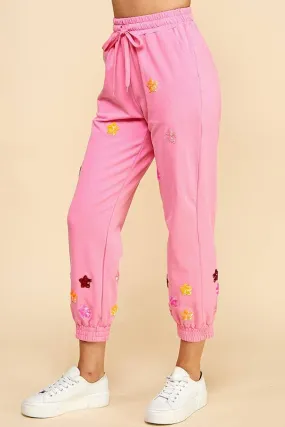 Jogger Pants With Sequined Stars