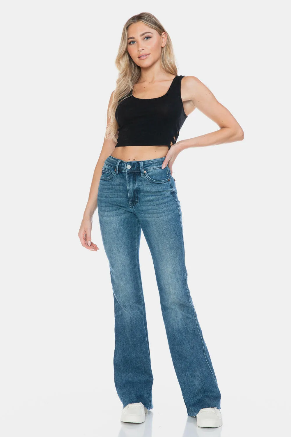 Judy Blue Mid Rise Tummy Control Top Flare Regular & Plus Sizes
