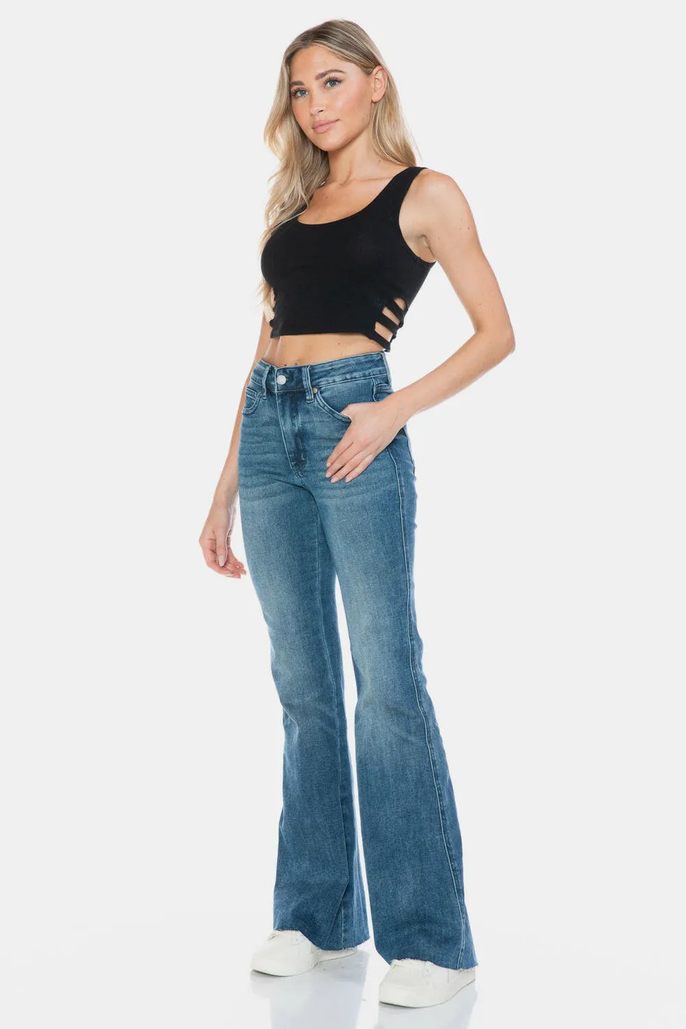 Judy Blue Mid Rise Tummy Control Top Flare Regular & Plus Sizes