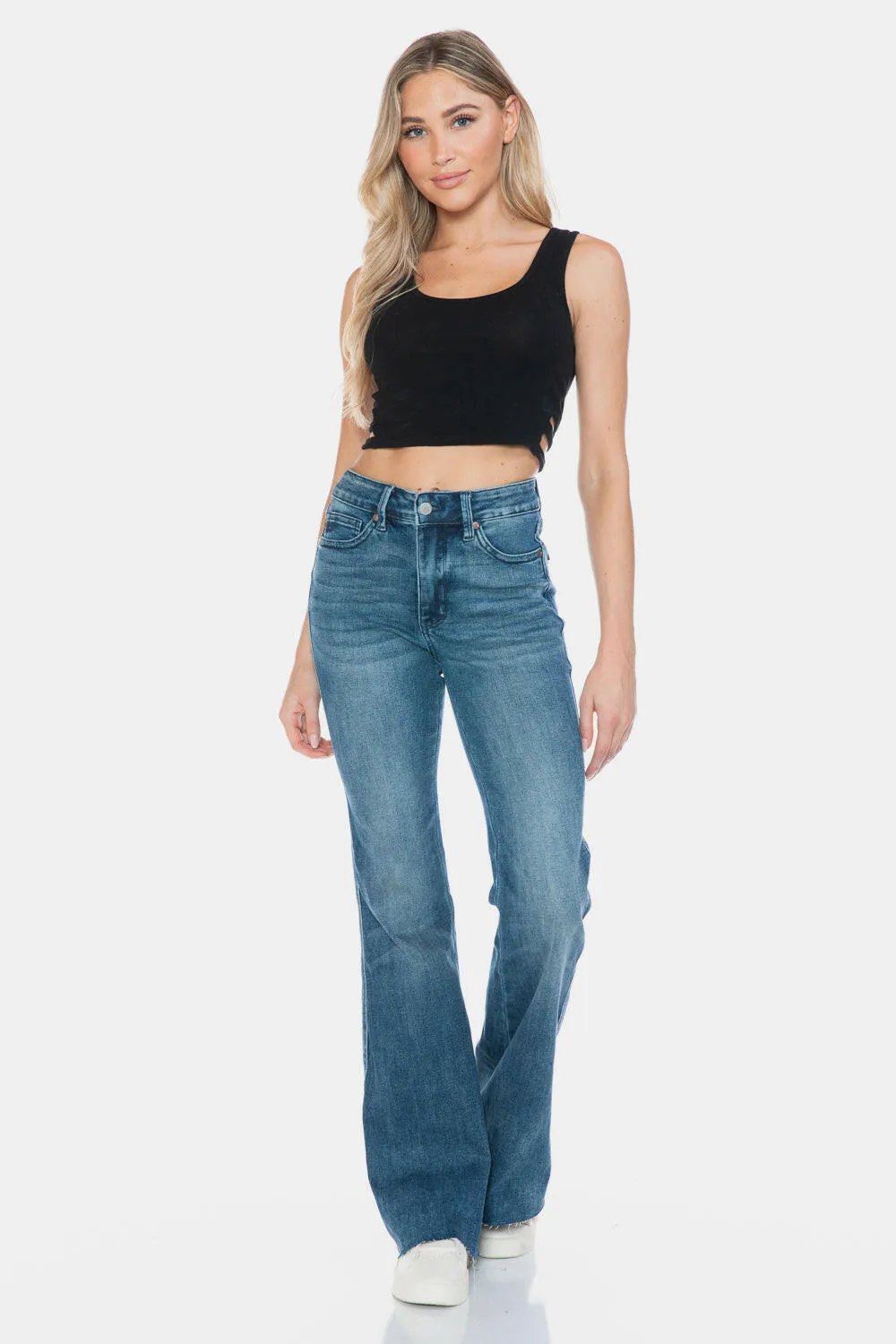 Judy Blue Mid Rise Tummy Control Top Flare Regular & Plus Sizes