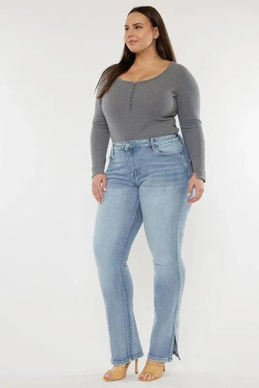 Kancan Plus Mid-Rise Y2K Medium Wash Bootcut Jeans