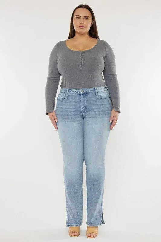 Kancan Plus Mid-Rise Y2K Medium Wash Bootcut Jeans