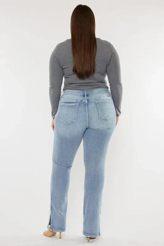 Kancan Plus Mid-Rise Y2K Medium Wash Bootcut Jeans