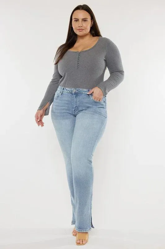 Kancan Plus Mid-Rise Y2K Medium Wash Bootcut Jeans
