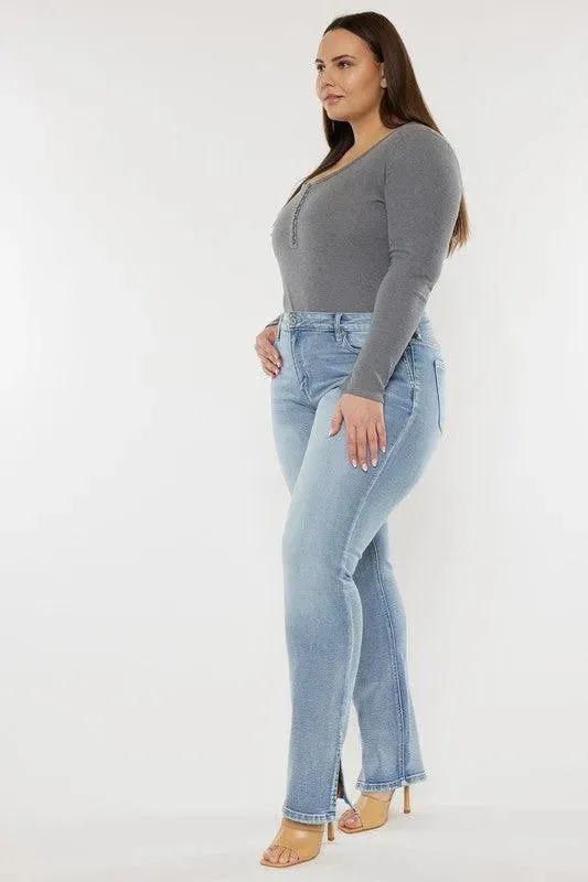 Kancan Plus Mid-Rise Y2K Medium Wash Bootcut Jeans