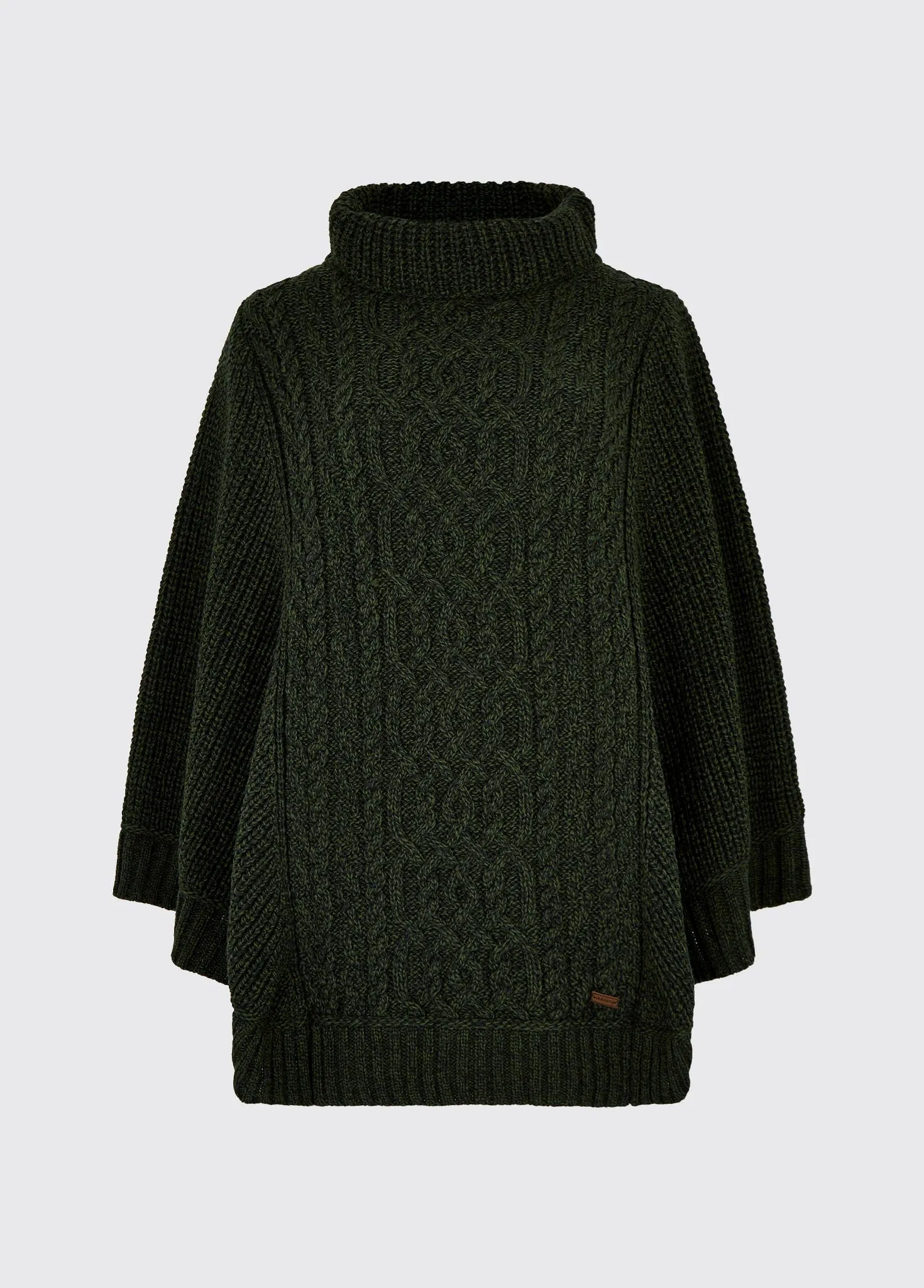 Kilronan Women’s Merino Poncho, olivengrøn