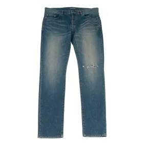 Knee Slashed Denim (Medium Indigo)