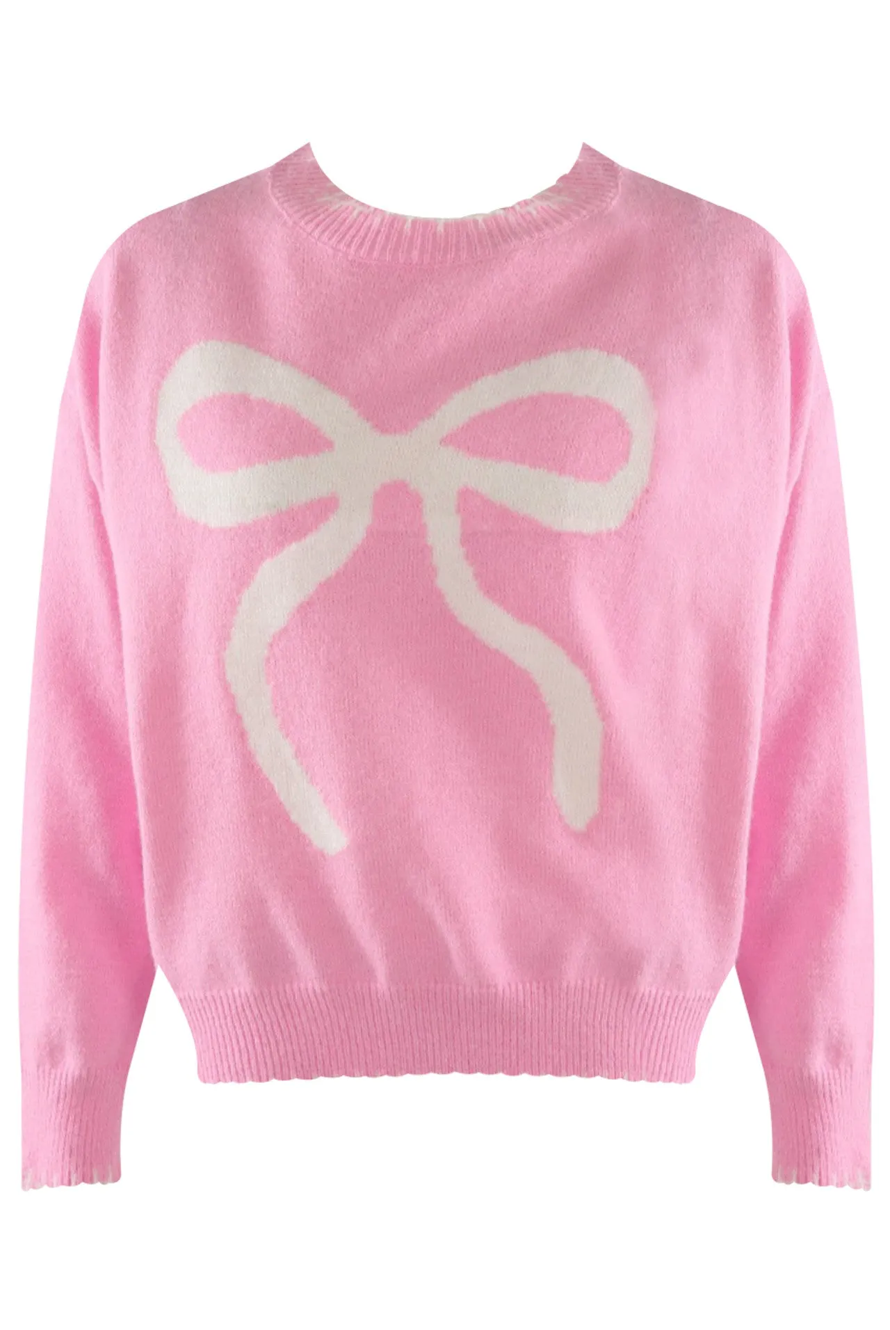 Lucy Bow Jumper Pink