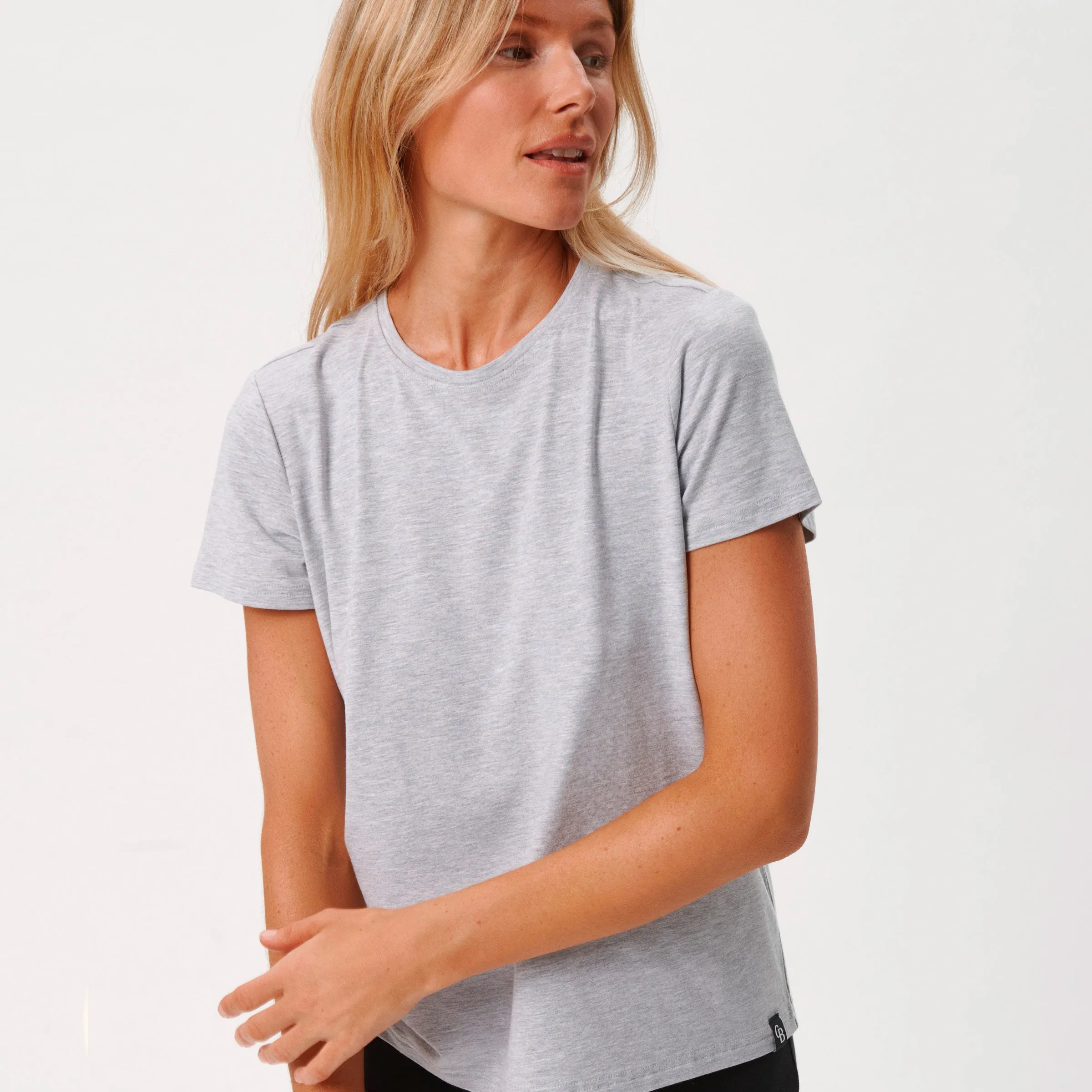 Lysegrå kortærmet bambus T-shirt