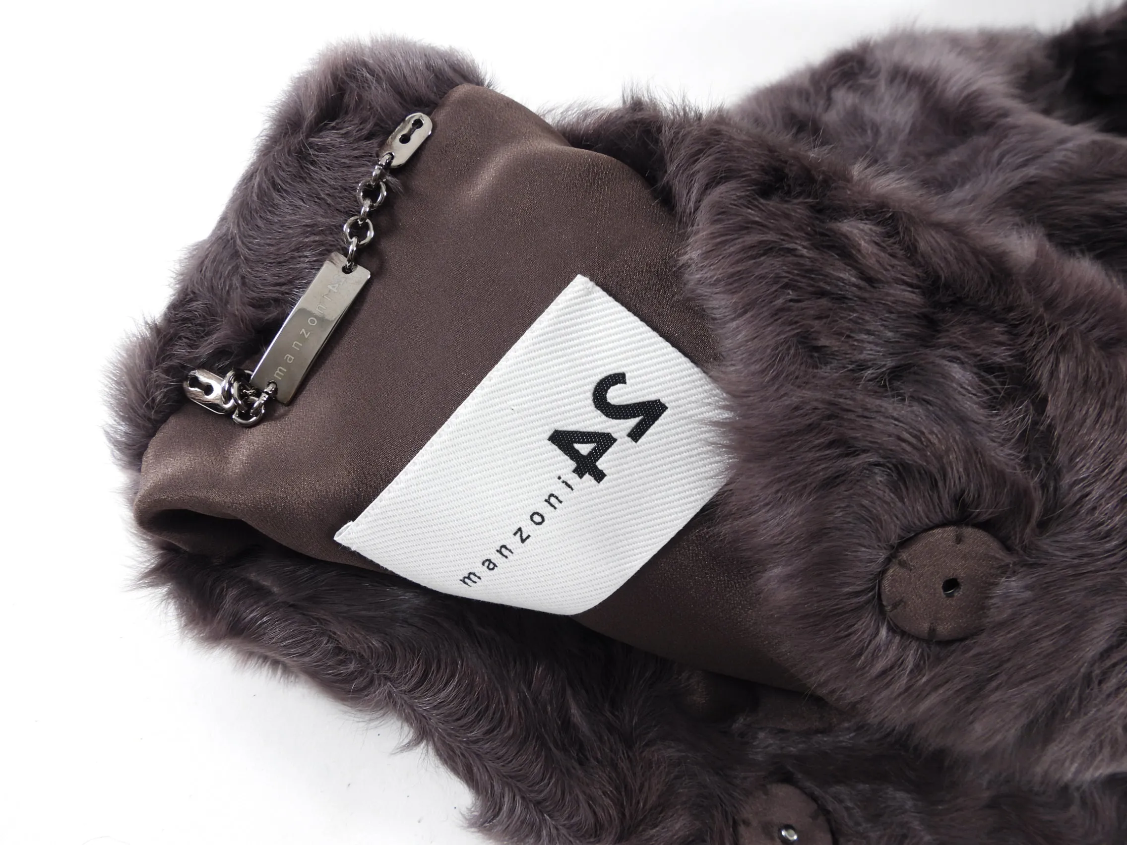 Manzoni 24 Brown Swakara Broadtail Lamb Fur Coat - IT42 / S