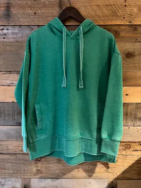 Marni Hooded Vintage Washed Fleece in Kelly Green