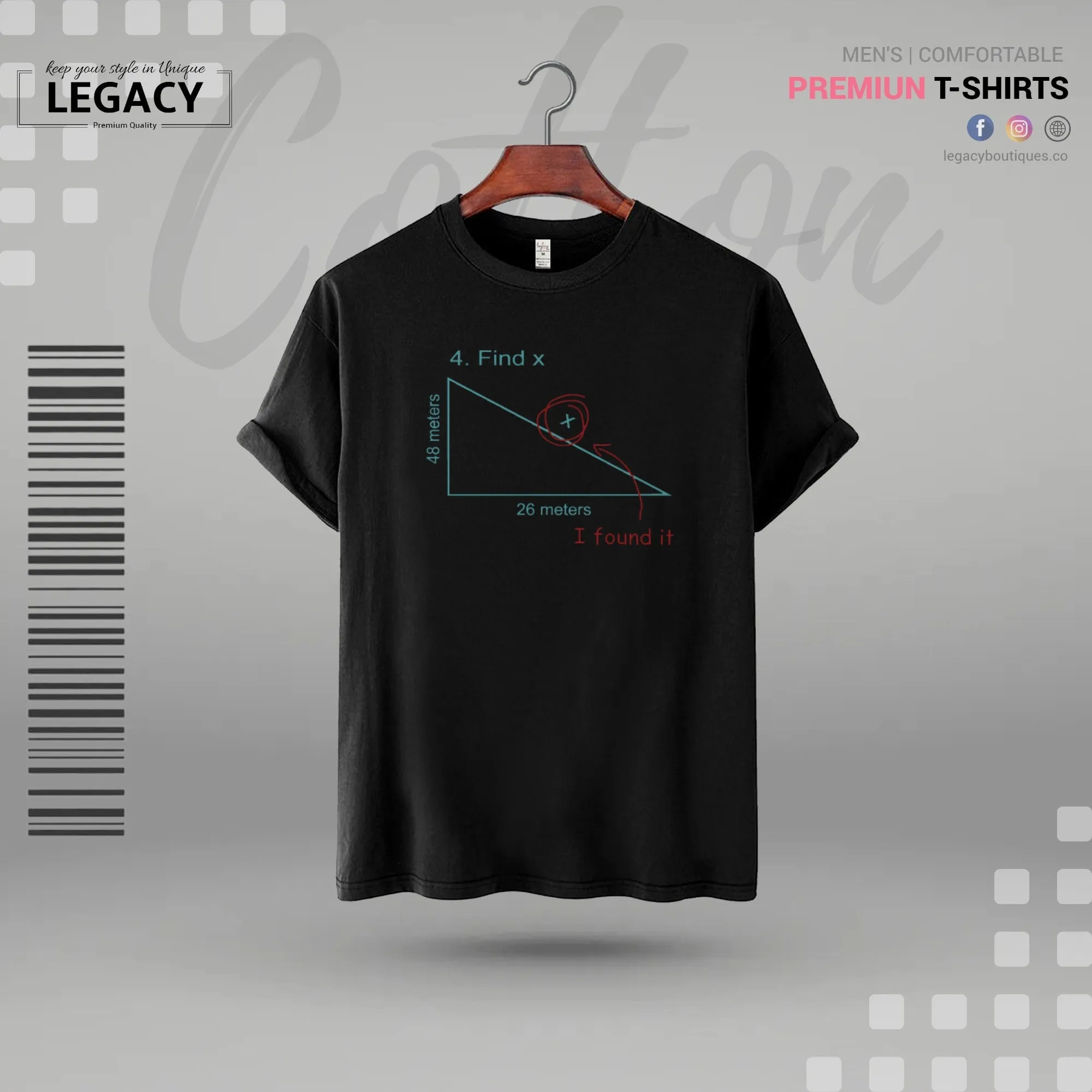 Math Geometry triangle meme finding x problem Essential T-Shirt | Legacy Boutiques Dhaka