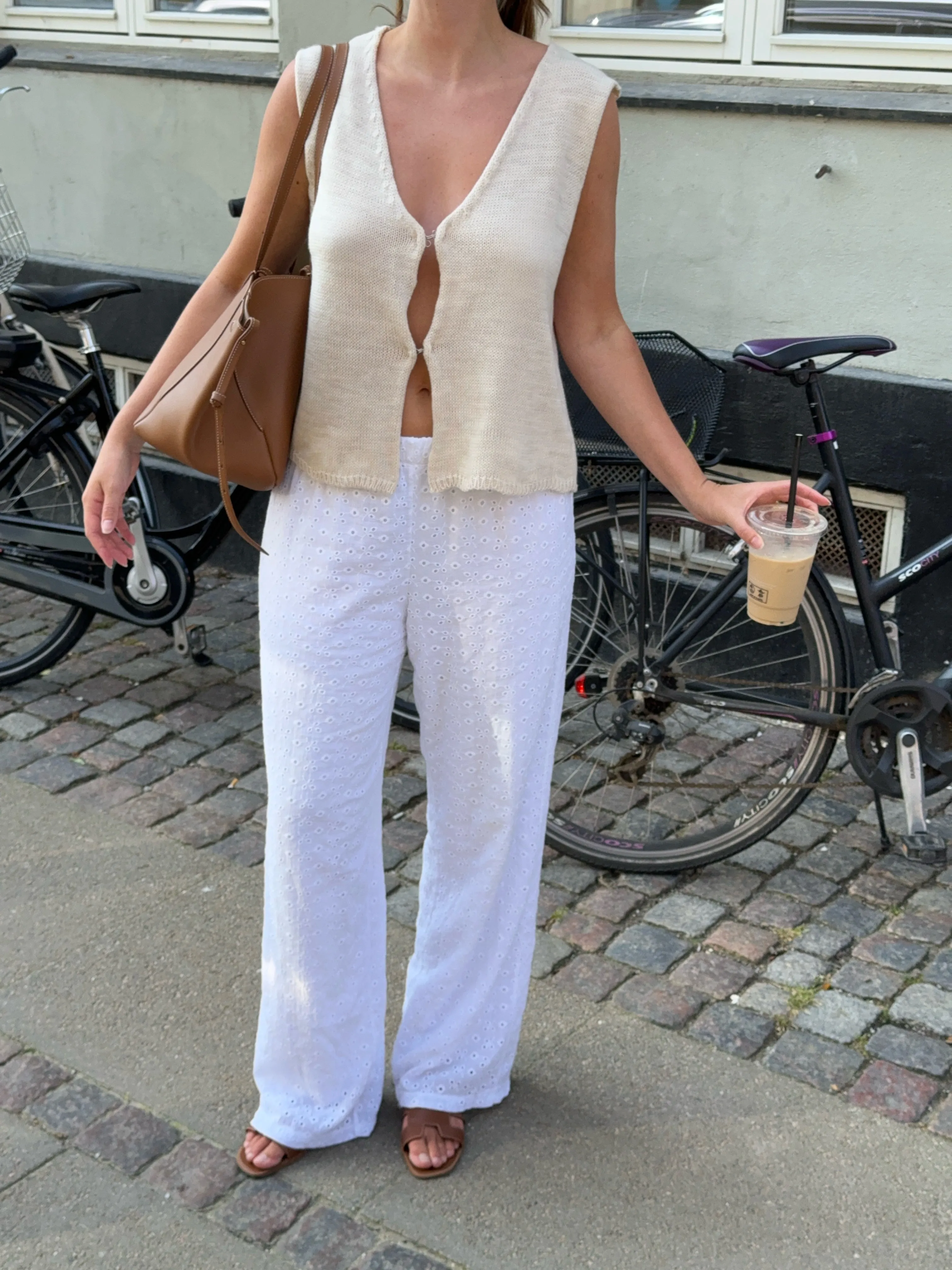 Mathilde Ravn knitted vest - Beige