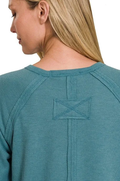 Melange Baby Waffle Long Sleeve Top