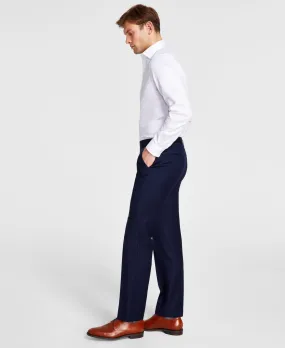 Michael Kors Mens Classic fit Dress Pants 42 / 30 Navy Blue Solid Stretch