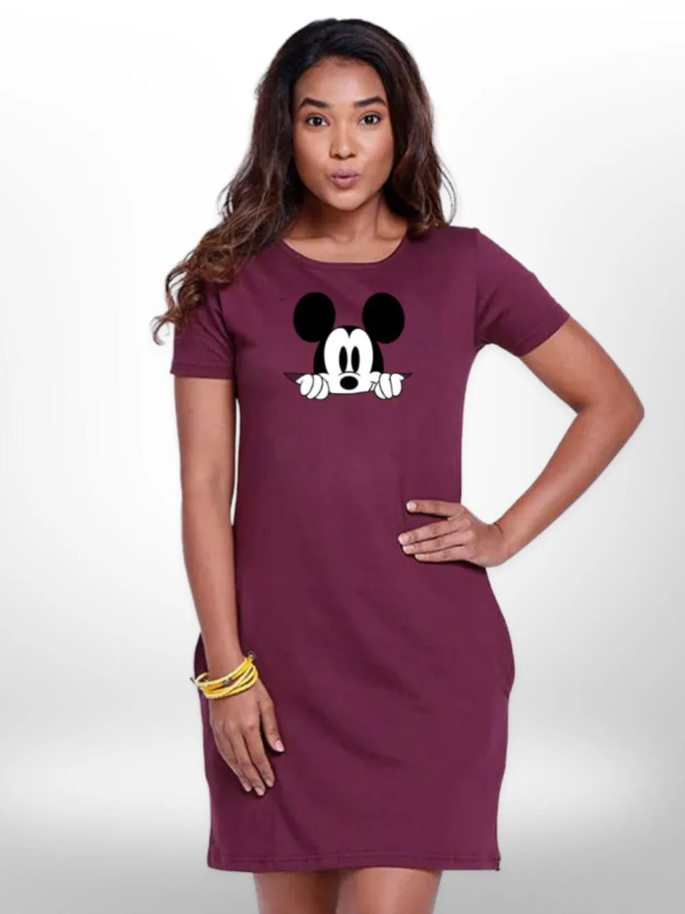 Micky Printed  Long T-shirt For Women's
