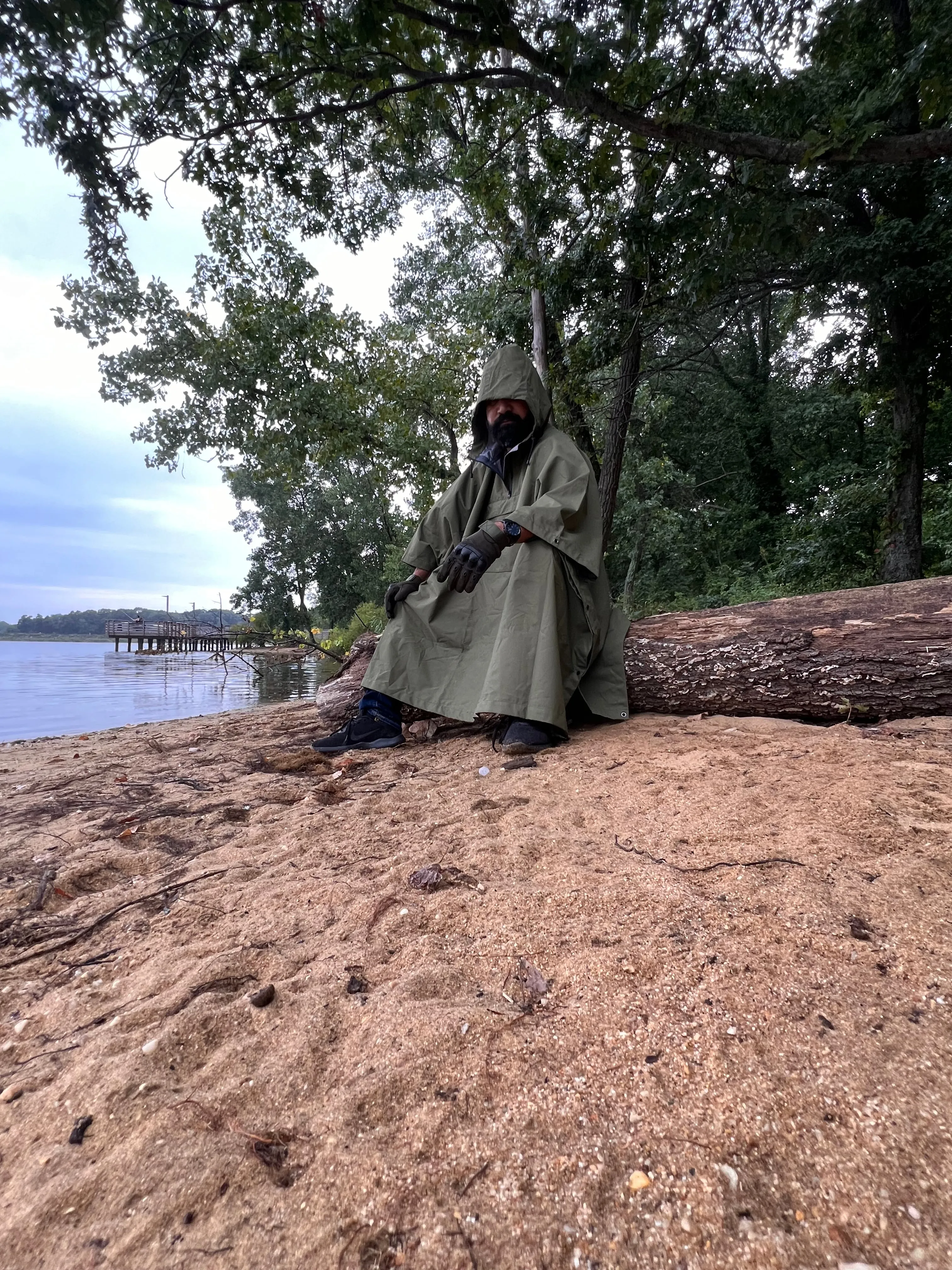 Multipurpose Waterproof Poncho: Survival Gear Emergency Shelter for Hiking Camping with Organized Pocket