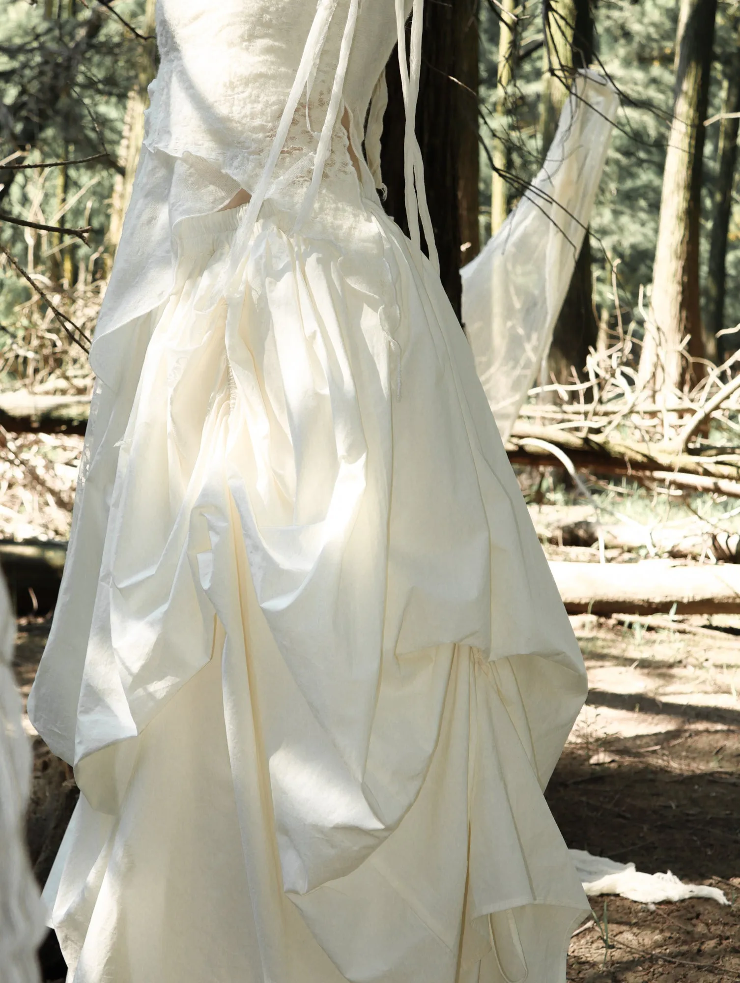 Niche Pleated Long Skirt