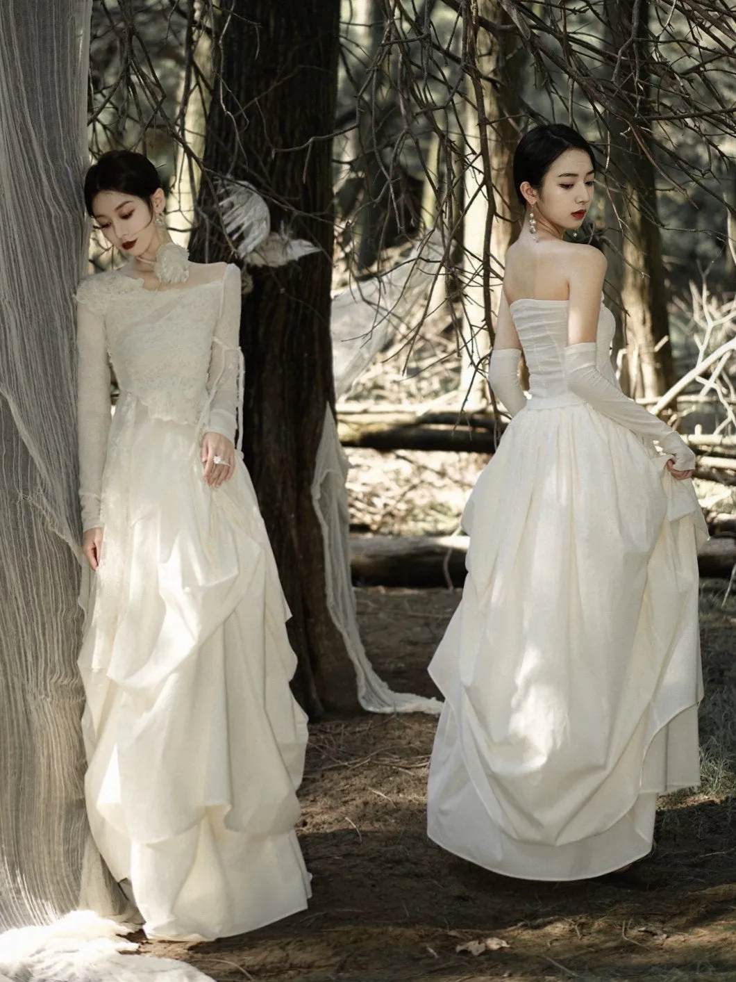 Niche Pleated Long Skirt