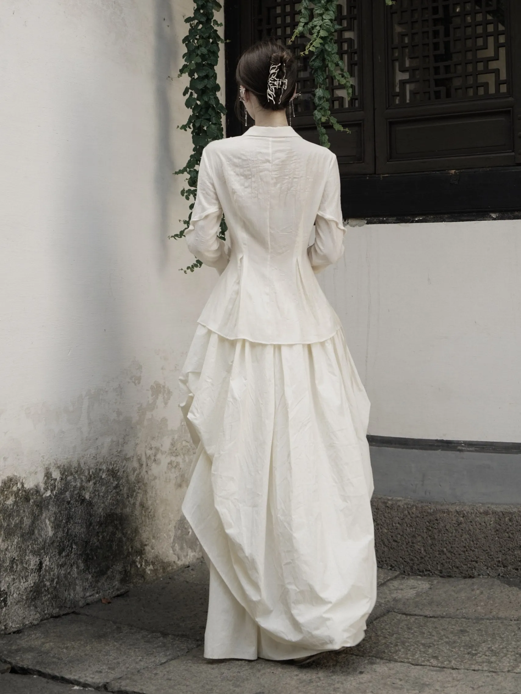 Niche Pleated Long Skirt