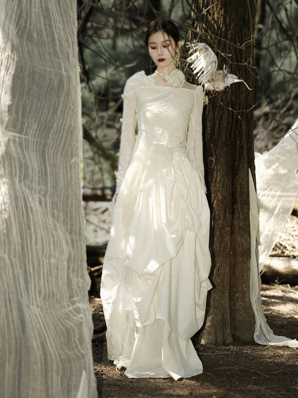 Niche Pleated Long Skirt