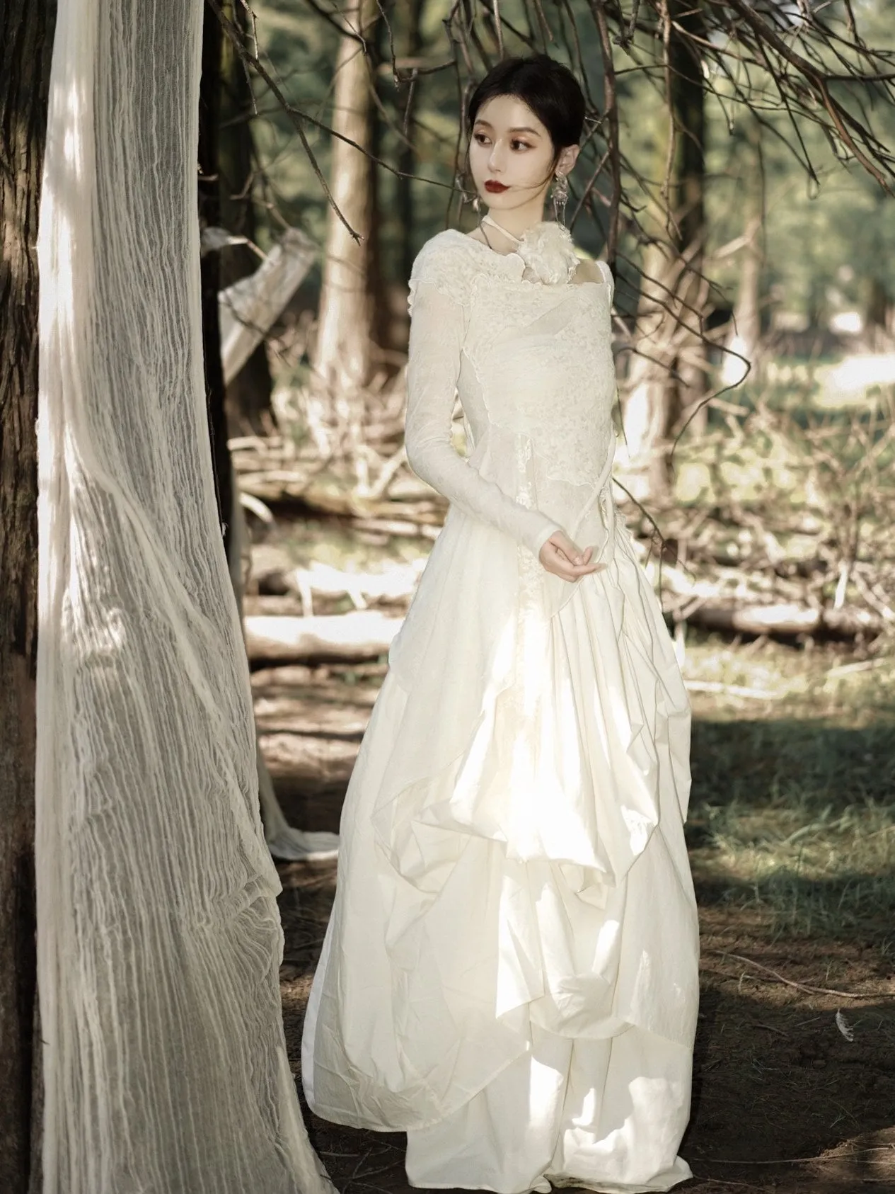 Niche Pleated Long Skirt