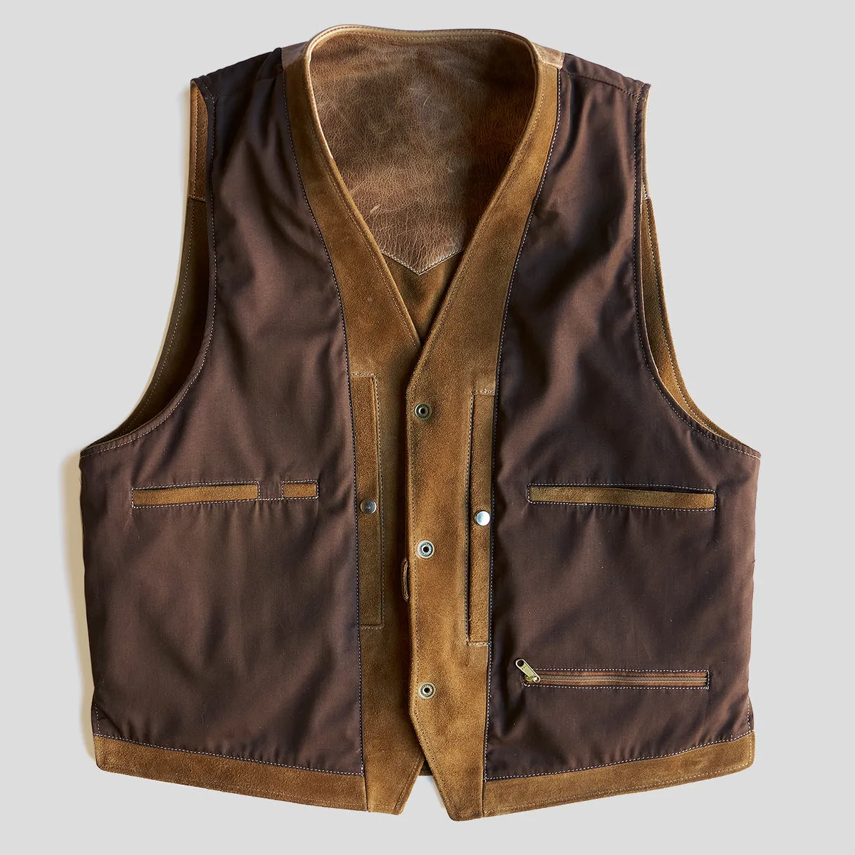 No.169 Garrison Vest | LE Suede Tan