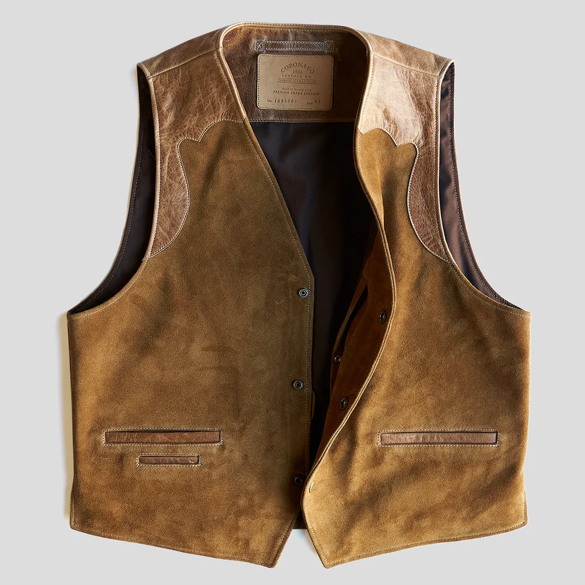 No.169 Garrison Vest | LE Suede Tan