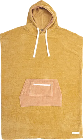 Ocean and Earth Ladies Hooded Poncho Custard