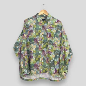 Patchwork Abstract Funky Rayon Shirt XLarge
