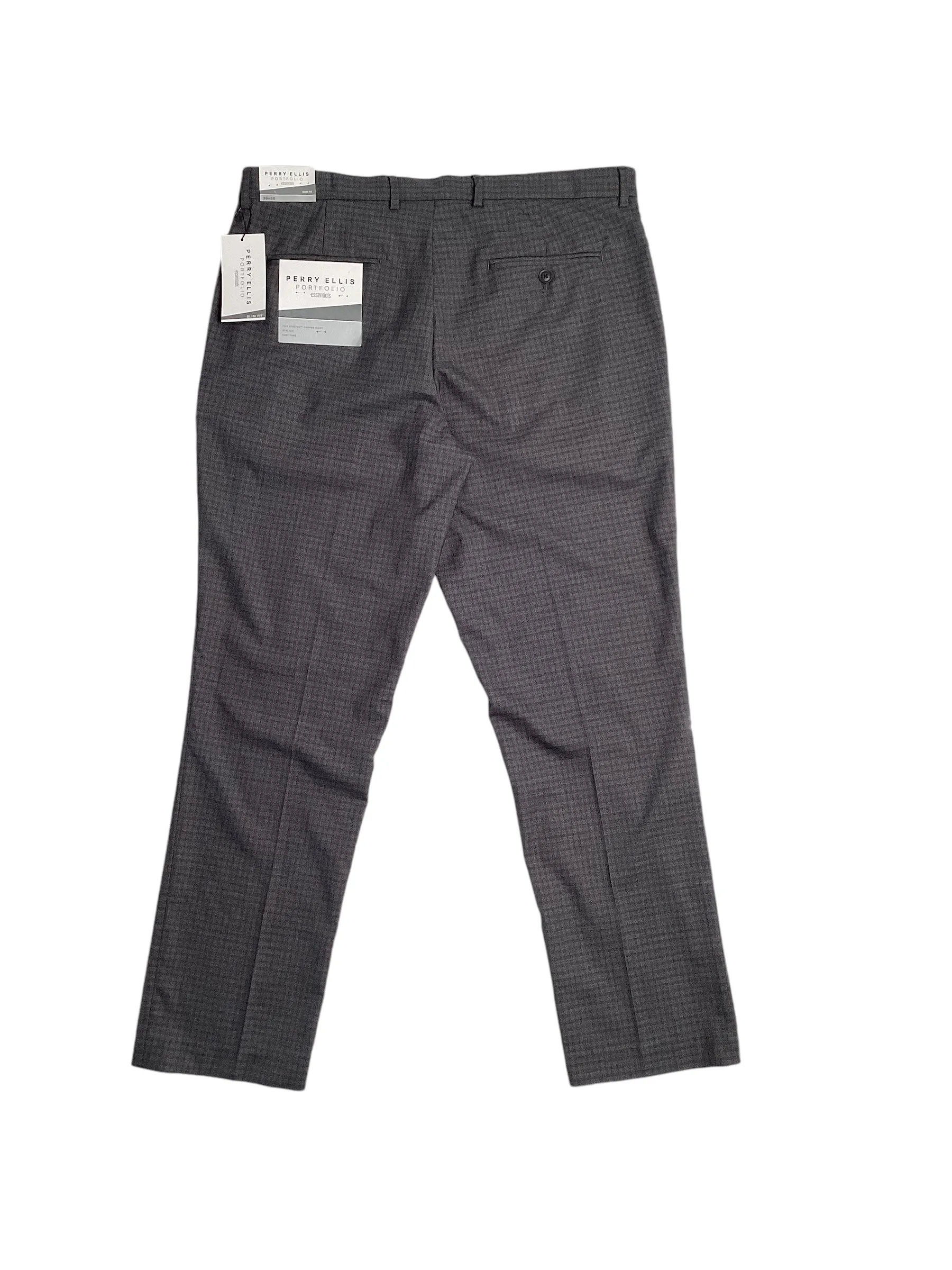 Perry Ellis Portfolio Mens Slim Fit Dress Pants Charcoal 30 x 30