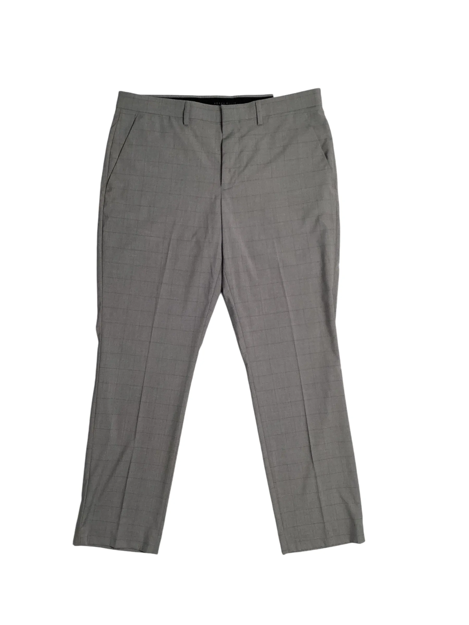 Perry Ellis Portfolio Men's Slim Fit Stretch Dress Pants Dark Grey 33 x 32
