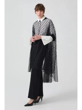 Polka Dot Tulle Poncho  Black By Touche Prive