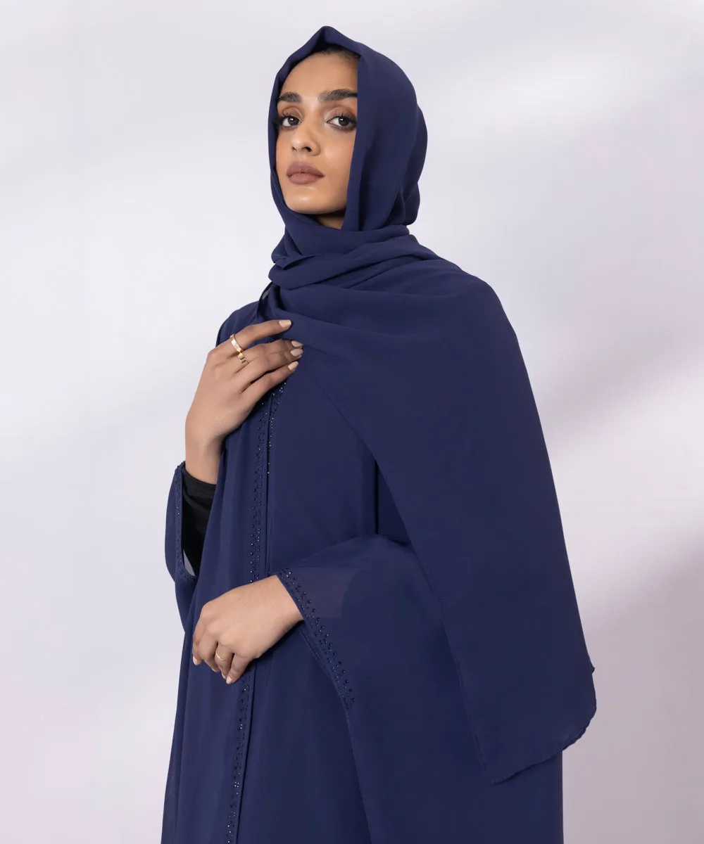 Poncho Abaya Set With Diamante Detail