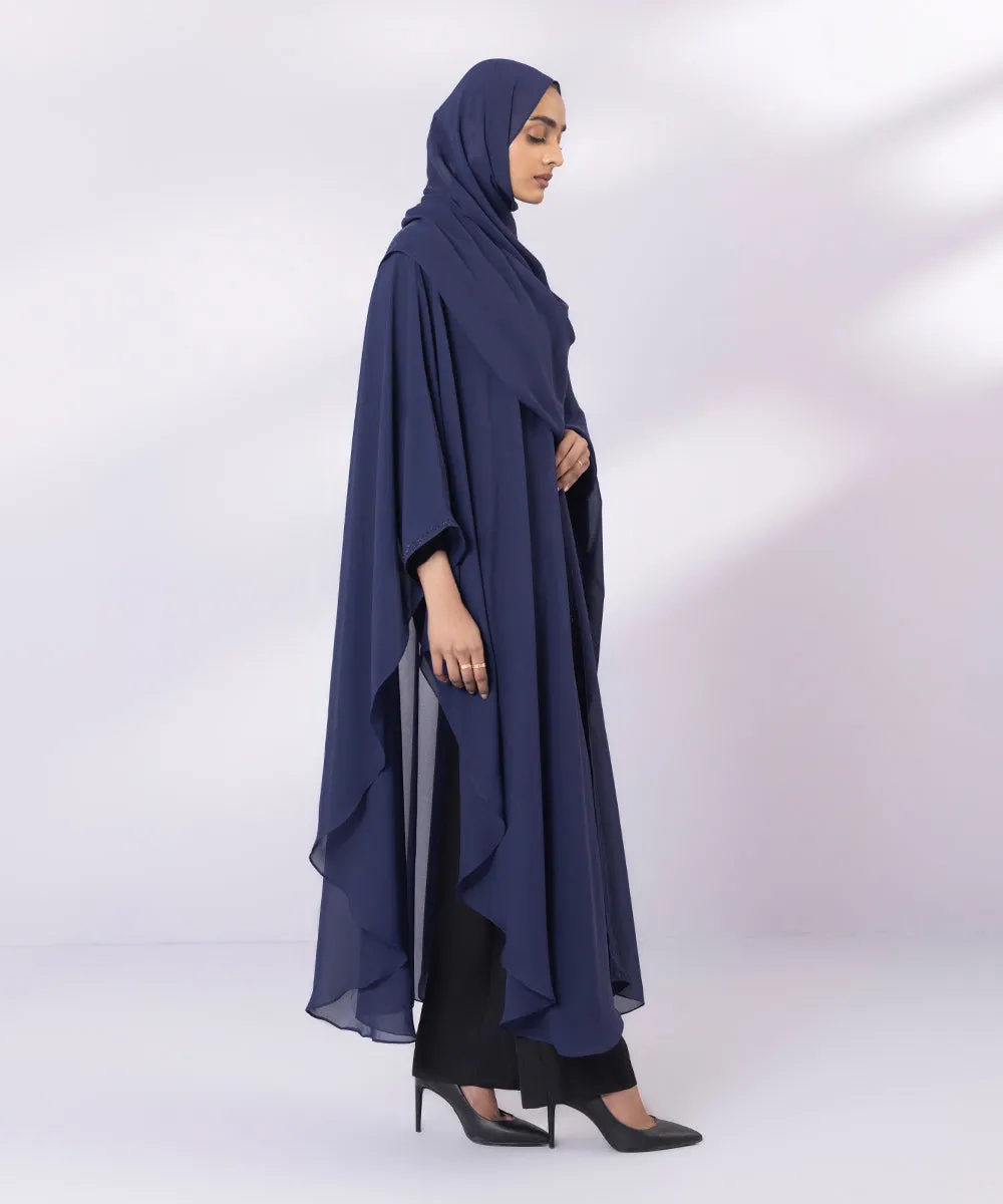 Poncho Abaya Set With Diamante Detail