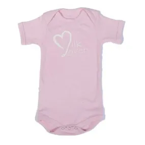 Poncho Baby Organic Onesie - Pink (Milk Lover) - Short Sleeves