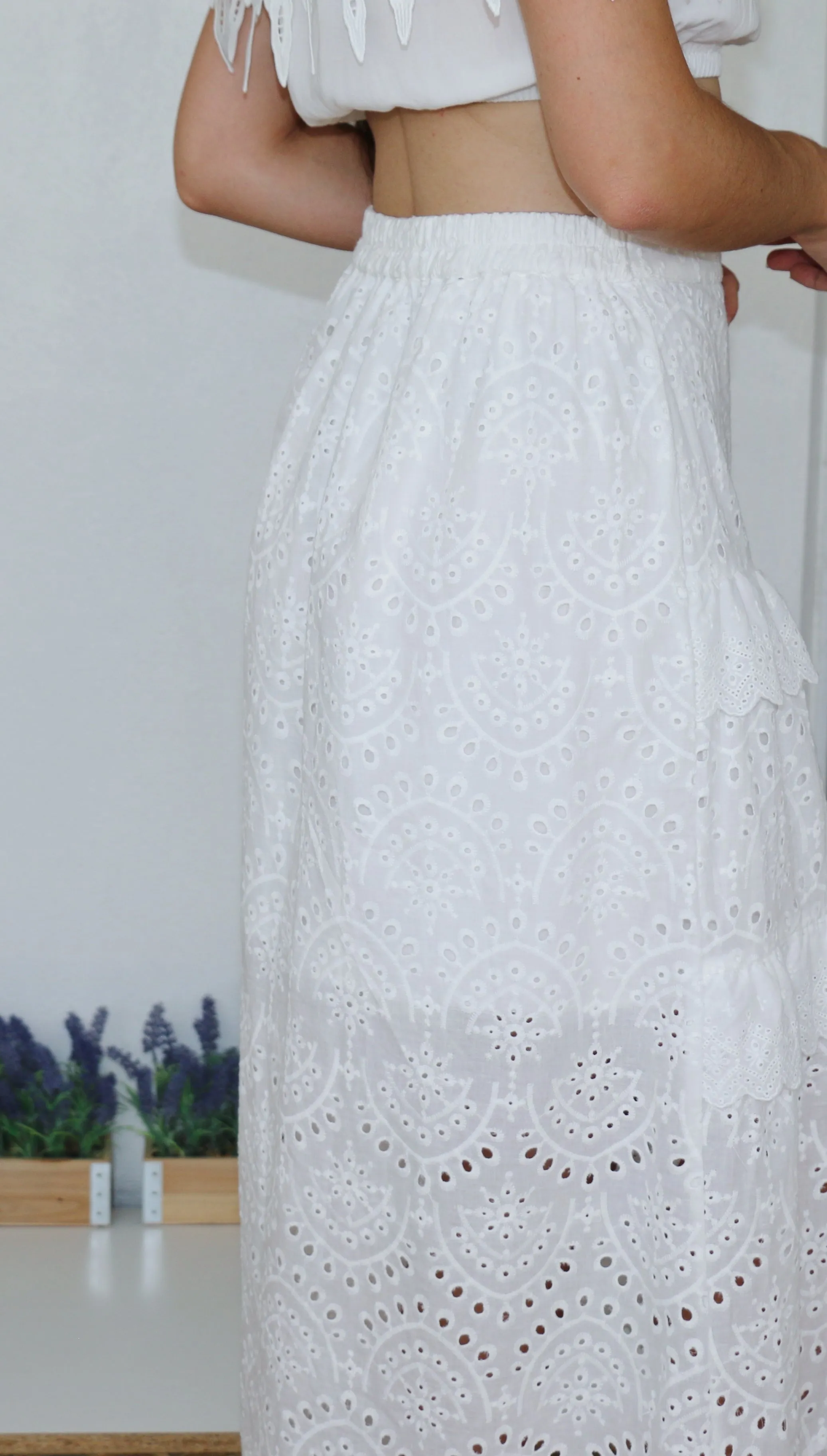 "MYKONOS" EMBROIDERED MAXI SKIRT