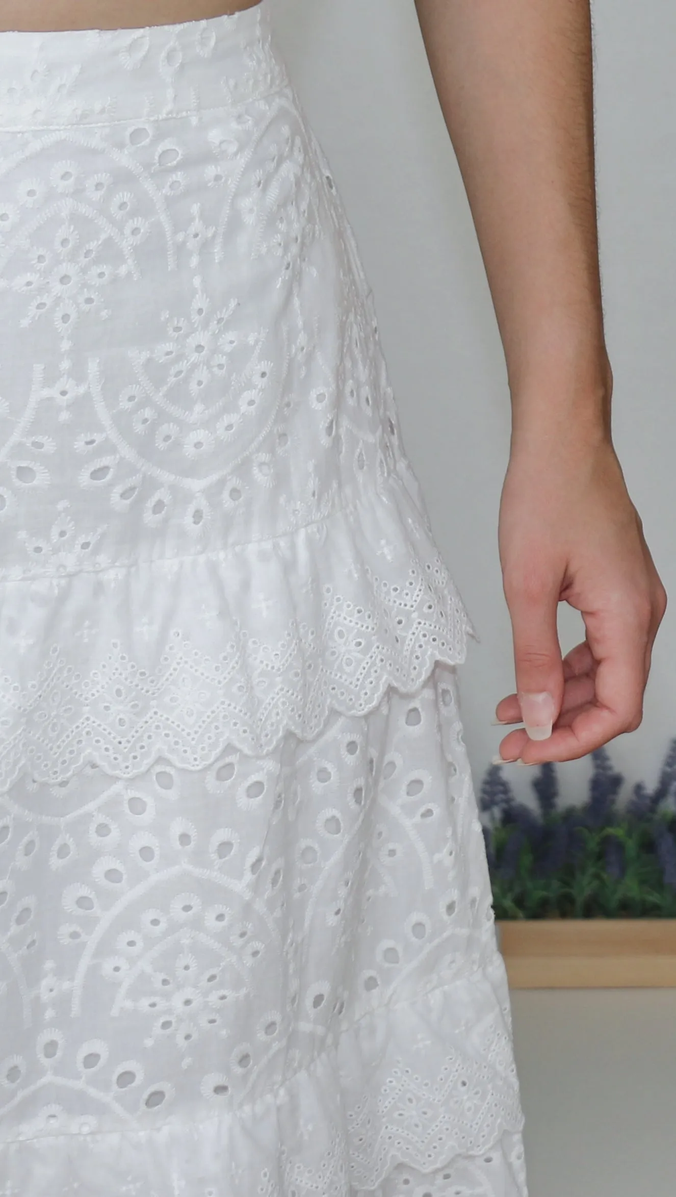 "MYKONOS" EMBROIDERED MAXI SKIRT