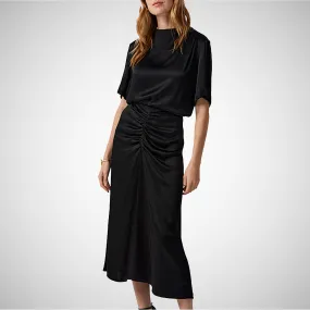 Satin Ruched Skirt