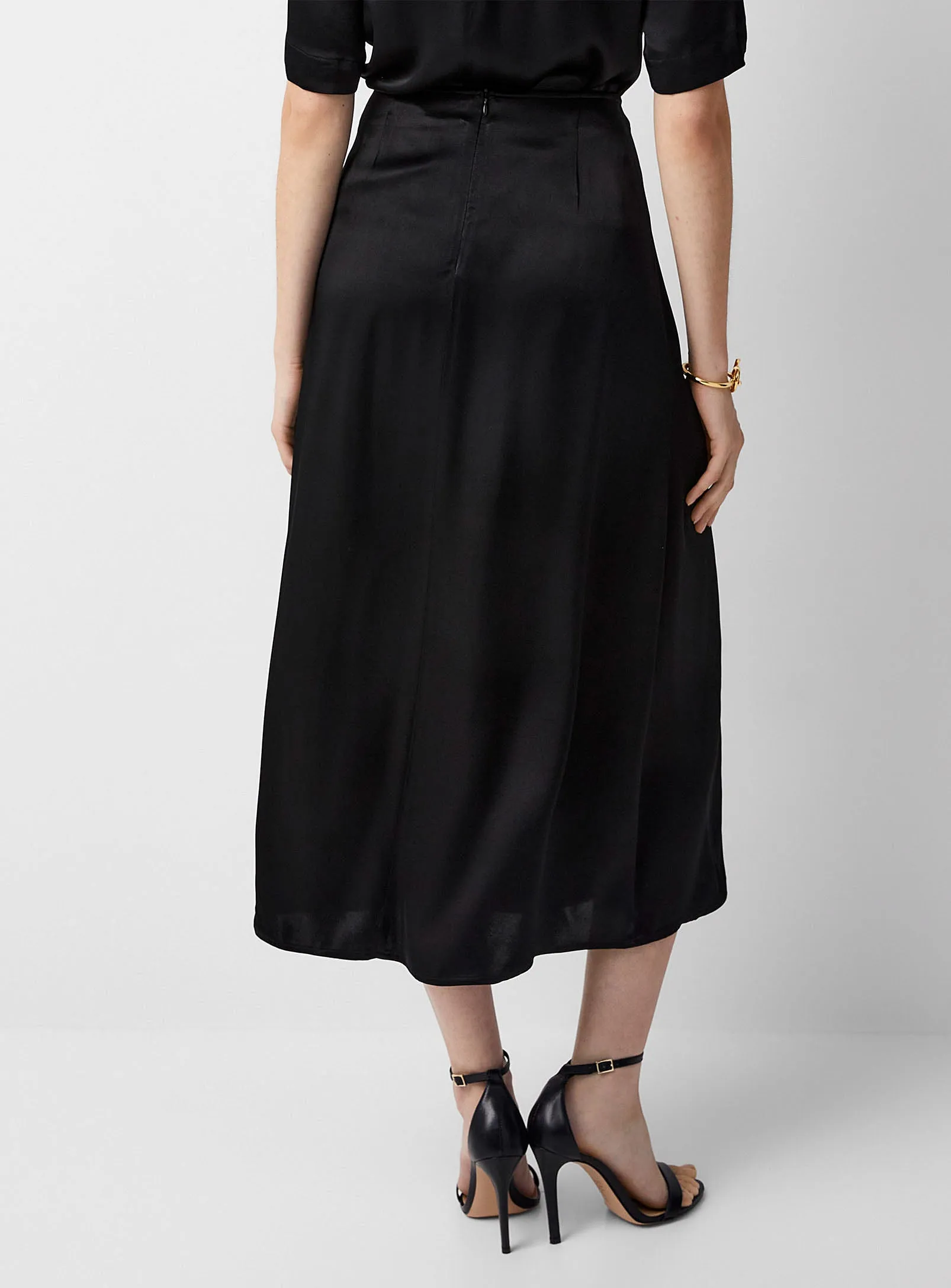 Satin Ruched Skirt