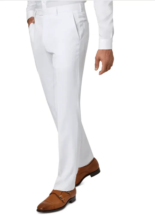 Sean John Mens Classic fit Dress Pants 34 / 32 White Solid